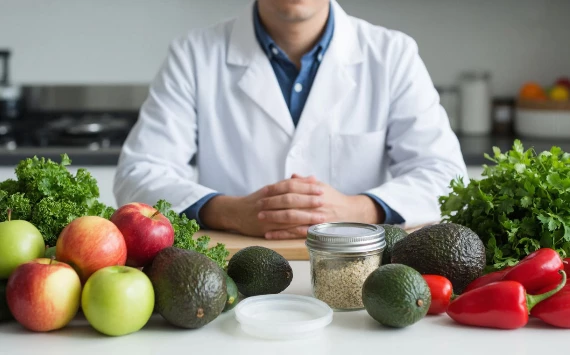 Ana, nutricionistica, sa svježim namirnicama i biljnim dodacima prehrani